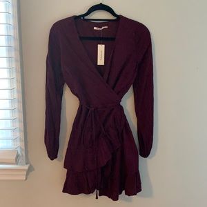 Lorrie Animal Wrap Mini Dress